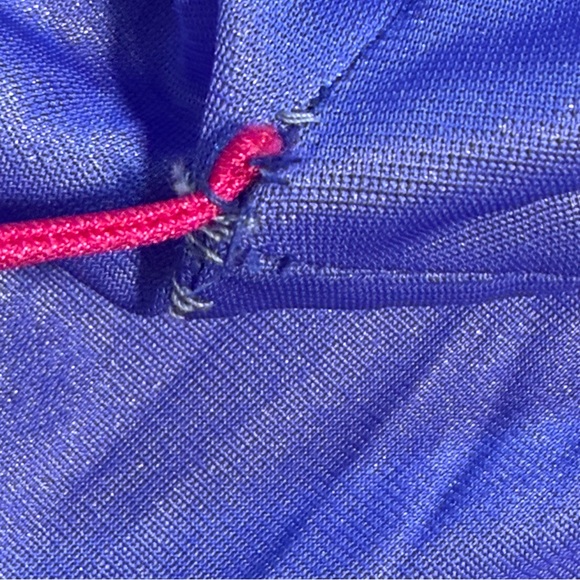 VINTAGE 80s silky nylon nightgown maxi long gown purple blue short sleeve floral - Picture 12 of 12